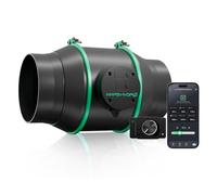 Mars Hydro Ventilateur Intelligent de Conduit en Ligne de 15.2 cm avec contrôleur de température, Ventilateur d'échappement pour tentes de Culture, Culture hydroponique