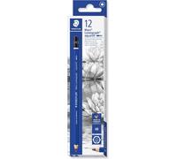 Mars Lumograph 100, Crayons Graphites De Très Haute Qualité Avec Gomme Et Taille-Crayon, Pour Écriture Et Dessin Artistique, Boîte En Carton Avec 6 Crayons Différents Assortis, 1 Gomme Mars Plastic Et