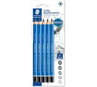 Mars Lumograph 100, Crayons Graphites De Très Haute Qualité Avec Gomme Et Taille-Crayon, Pour Écriture Et Dessin Artistique, Boîte En Carton Avec 6 Crayons Différents Assortis, 1 Gomme Mars Plastic Et