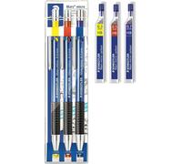 Mars Micro, Porte-mines de haute qualité pour écriture et dessin, Étui plastique avec 3 porte-mines 0.3/0.5/0.7 mm à canon droit, 775 SC WP3
