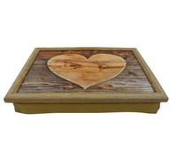 Mars & More Plateau coussin "Coeur de bois" 43x33x7 cm