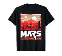 Mars National Park Vintage Sci-Fi Martian Exploration Space T-Shirt
