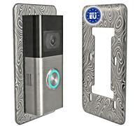 Mars Outpost Plaque murale en acier inoxydable compatible avec sonnette vidéo sans fil Battery Video Doorbell Plus/Pro Gen 1-4 - Sans nouveaux perçages, cache trous, design damassé