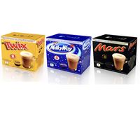 Mars Paquet de Boissons Chocolatées Mars, Twix, Milky Way à Dolce Gusto 24 capsules