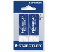 Staedtler Gommes Mars Plastic – blanches sans phtalates ni latex – Étui blister 2 gommes 526 50 BK2D