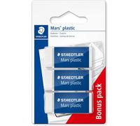 Mars Plastic-Blister De 3 Gommes-Blanc