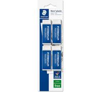 Mars Plastic,Gommes Plastiques Blanches De Très Haute Qualité,Sans Phtalates Ni Latex,Étui Blister Avec 4 Gommes De Taille Standard,526 50 Bk4da