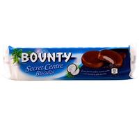 MARS- Secret Center Bounty-Carton de 12 paquets de 132gr de biscuits gourmands fourrés à la noix de coco et nappés de chocolat au lait-A partager au goûter ou en famille