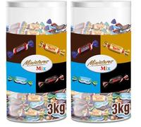 MARS, TWIX, SNICKERS, BOUNTY - Assortiment de Mini Barres Chocolatées MINIATURES MIX - Format Maxi 3kg - Chocolats en Vrac à Partager - Boîte Cadeau (Lot de 2)