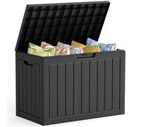 Mars Villa Boîte de rangement d'extérieur en résine imperméable, coffre de rangement pour coussins de meubles de terrasse, fournitures de piscine, outils de jardin, résistante aux UV et aux