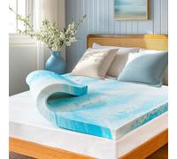 Marsail Surmatelas en mousse à mémoire de forme de 7,6 cm pour grand lit - Infusé de gel rafraîchissant - Pour canapé-lit, camping-car, camping-car, certifié CertiPUR-US