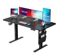Marsail Bureau debout électrique de 122 x 61 cm - Bureau d'ordinateur à hauteur réglable avec préréglages de mémoire, sac de rangement et gestion des câbles pour bureau à domicile et postes de travail