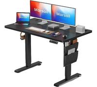 Marsail Bureau debout électrique réglable en hauteur, avec sac Starage, bureau pour la maison, le bureau, l'ordinateur préréglé avec crochet pour casque