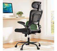 Marsail Chaise de bureau ergonomique en maille avec dossier haut, support lombaire réglable avec appui-tête, accoudoirs relevables, chaise de travail pivotante pour ordinateur pour les personnes