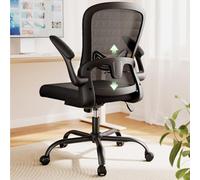 Marsail Chaise de bureau érogonomique en maille confortable avec support à lambar réglable, hauteur et accoudoirs rabattables, chaise de bureau pivotante