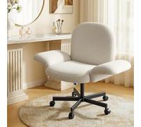 Marsail Table de Coiffeuse, accoudoirs réglables à 180° et Dossier à 105° | Jusqu'à 150 kg - Hauteur réglable - Fonction de rotation à 360° - Tissu chenille doux - Siège extra large pour siège de