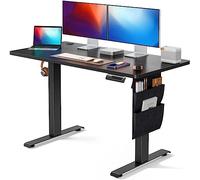 Marsail TZESD7B-UK Bureau Debout électrique, Acier allié Bois, Noir, 120 x 60 cm