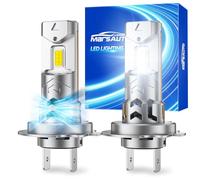 Marsauto Ampoule LED H7 34000LM 6500K Blanc Froid 800% Luminosité 14500RPM Cooling Fan, H7 LED 1:1 Taille Halogène, Plug and Play, Lot de 2