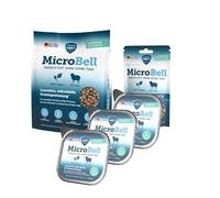 Marsavet MicroBell - Grand Set Vegan de Nourriture pour Chiens à Base de protéine microbienne : croquettes Vegan (4 kg), friandises pour Chien (100 g), Nourriture Humide Vegan (3 × 300 g)
