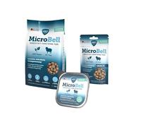 Marsavet MicroBell - Set Nourriture Vegan pour Chien avec protéine microbienne : croquettes 900 g, Nourriture Humide 300 g & friandises 100 g. Hypoallergénique, sans céréales & sans Gluten.
