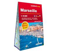 Comfort Map Carte Marseille 1/15.000 - format poche laminée - plan de ville