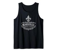 Marseille France Ornée Fleur de Lis Blanc Débardeur