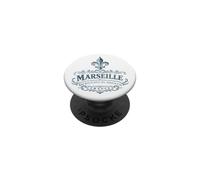 Marseille France Ornée Fleur de Lis Marine PopSockets PopGrip Adhésif