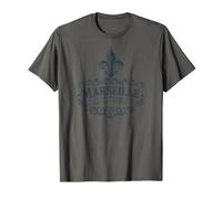 Marseille France Ornée Fleur de Lis Marine T-Shirt