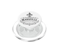 Marseille France Ornée Fleur de Lis Noir PopSockets PopGrip pour MagSafe