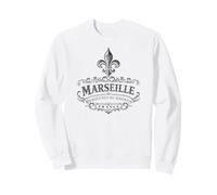Marseille France Ornée Fleur de Lis Noir Sweatshirt