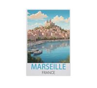 Marseille France,Puzzles pour Adultes 1000 Pièces Puzzles pour Adultes pour Enfants Papier Puzzle Adolescents Jeux Éducatifs Anti-Stress Jouet Cadeau(38x26cm)-FW50