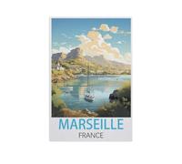 Marseille France，Puzzles pour Adultes Puzzle 1000 Pièces pour Adolescents Adultes Jeux De Puzzles Amusants uzzle en Bois Cadeaux De Noël Et d'anniversaire（75x50cm）-FP80