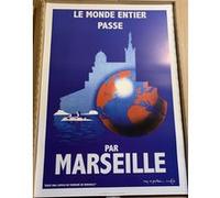 MARSEILLE - Monde Entier - 50x70cm AFFICHE / POSTER G