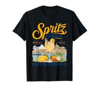 Marseille Pastis Spritz Provence Coastal Vacation T-Shirt Graphique avec Valeur, Homme, Noir, M