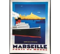 Marseille Porte du monde / Paquebot - 30x40 cm - AFFICHE / POSTER G