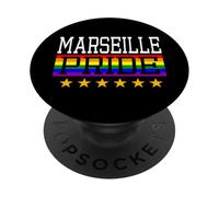 Marseille Pride France Drapeau Arc-en-Ciel Gay Lesbienne Queer LGBT PopSockets PopGrip Adhésif