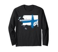 Marseille XIII - Carte calanques et Croix Bleue Design Art Manche Longue