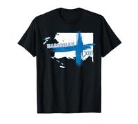 Marseille XIII - Carte calanques et Croix Bleue Design Art T-Shirt