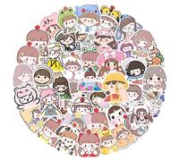 MARSFORCE Kawaii Filles autocollant, cadeaux pour enfants et adolescents, cahier bouteille d'eau autocollant en vinyle imperméable skateboard vélo casque sac guitare jouet Phone Pad[50 PCS]