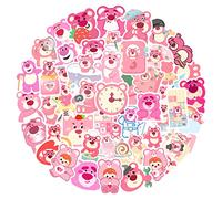 MARSFORCE Ours à la fraise autocollant, cadeaux pour enfants et adolescents, cahier bouteille d'eau autocollant en vinyle imperméable skateboard vélo casque sac guitare jouet Phone Pad[50 PCS]