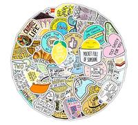 MARSFORCE Phrases Heureuses autocollant, cadeaux pour enfants et adolescents, cahier bouteille d'eau autocollant en vinyle imperméable skateboard vélo casque sac guitare jouet Phone Pad[50 PCS]