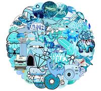 MARSFORCE Vsco Bleu vinyle imperméable autocollant pour ordinateur portable bagages de voyage valise bouteille d'eau skateboard vélo voiture pare - chocs casque guitare jouet scrapbooking [53pcs]