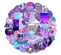 MARSFORCE Vsco Violet vinyle imperméable autocollant pour ordinateur portable bagages de voyage valise bouteille d'eau skateboard vélo voiture pare - chocs casque guitare scrapbooking [50pcs]