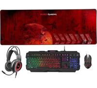 Marsgaming Mcprgb2Fr, Pack Clavier Souris + Tapis De Souris Xxl + Casque, Fr Mcprgb2Fr Noir