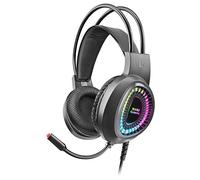 MARSGAMING MHAX Noir, Casque Gaming RGB Multiplat + Mic Amovible, 53 mm HiFi Grande