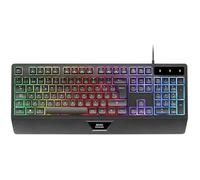 MARSGAMING MK124, Clavier Ergonomique H-Mech, Repose-Poignets Intégré, Éclairage FRGB Rainbow, Clavier Gaming Antighosting Avancé,
