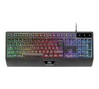 MARSGAMING MK124, Clavier Ergonomique H-Mech, Repose-Poignets Intégré, Éclairage FRGB Rainbow, Clavier Gaming Antighosting Avancé,