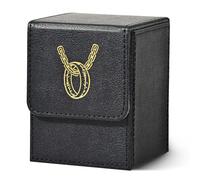 Marsguard MTG Deck Box avec 2 séparateurs de cartes, contient plus de 100+ cartes à manches simples, étui en cuir PU pour TCG (noir)