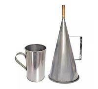 Marsh Funnel Viscometer, Stainless steel Slurry Test Kit, Mud Viscometer, Screen Mesh Size is 1.6mm (12 Mesh), with 946ml Measuring Cup, for Mud Petroleum Drilling Fluid