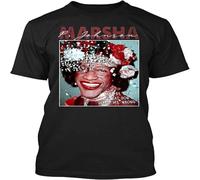 Marsha P Johnson Trans LGBTQ+ Pride Month Trans Rights are Human T Shirt Gift Tee for Men Black XL